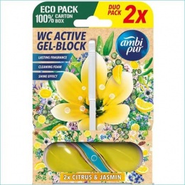 WC tisztító blokk, 45 g, AMPI PUR, vízi virágok